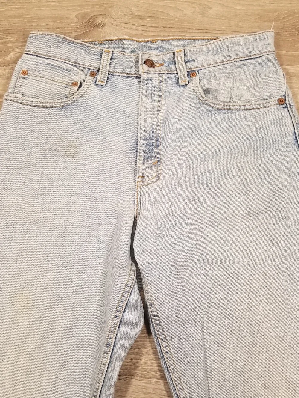 Vintage 90s Levi's 550 Relaxed Fit Jeans Made In USA Light Wash Mens 32x32